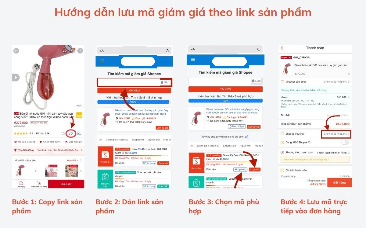 Hướng dẫn lưu mã giảm giá Shopee